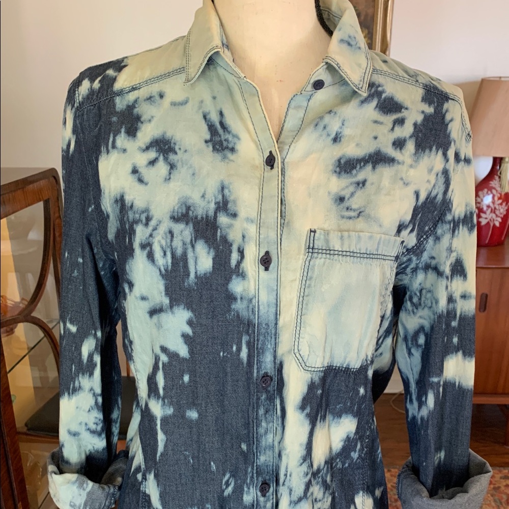 Tye dyed chambray shirt